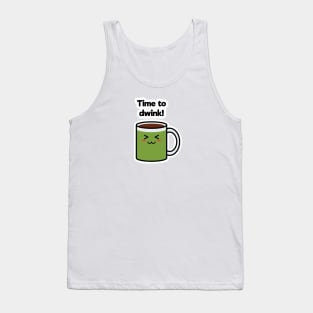 Time to Drink | Coffee | Charging | High Battery | Cute Kawaii | White Tank Top